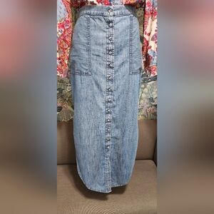 Kavu Women's Size Medium Vonn Denim Button Down Skirt FREE SHIPPING